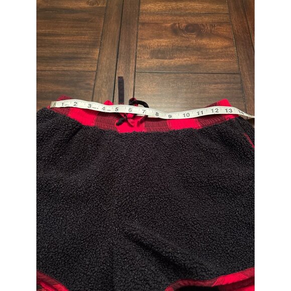 Victorias Secret Womens Plaid Shirt & Sherpa Shorts Set S Red & Black - Picture 9 of 11
